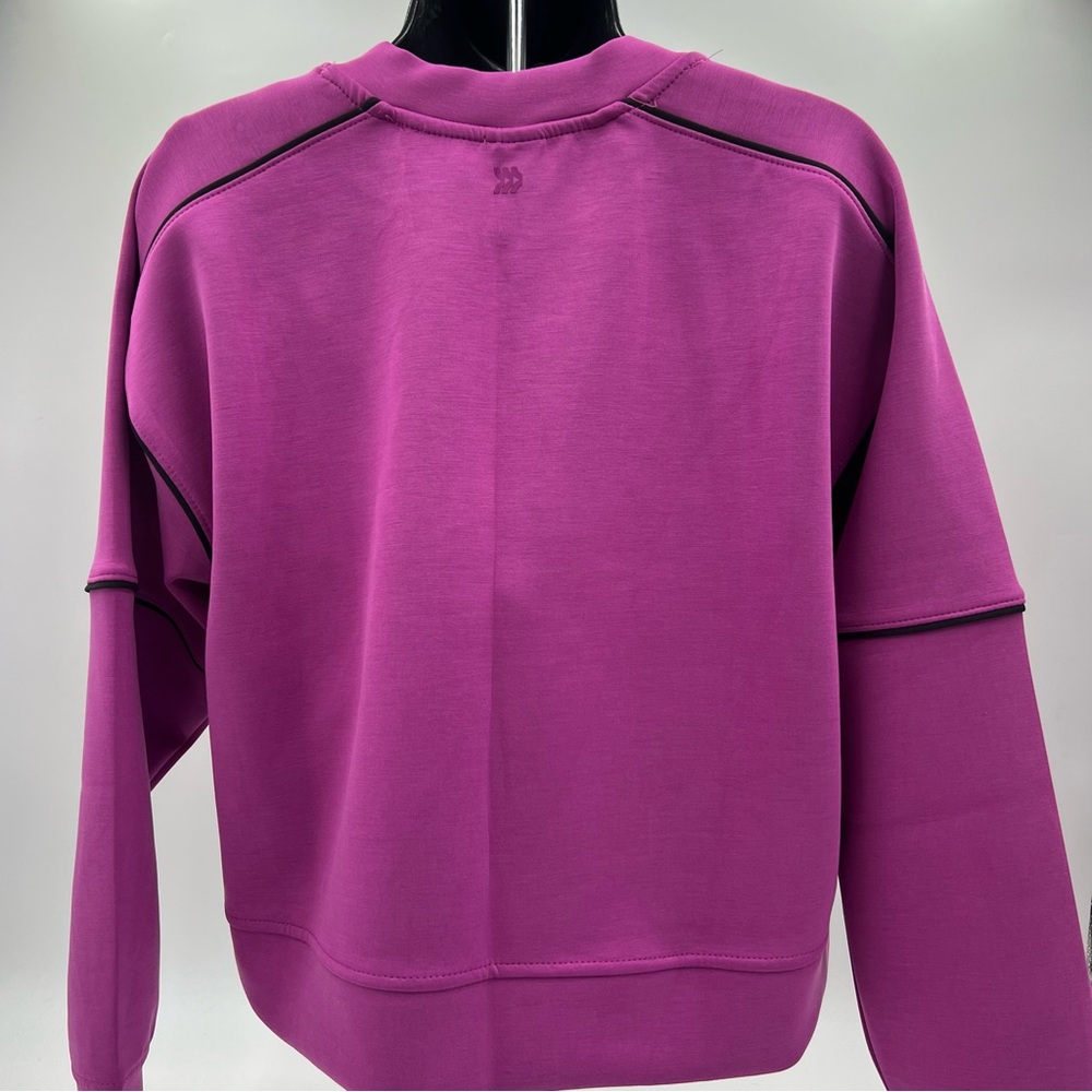 All in motion size small pink & black scuba sweatshirt. Sandwash pickleball crew - Picture 10 of 11